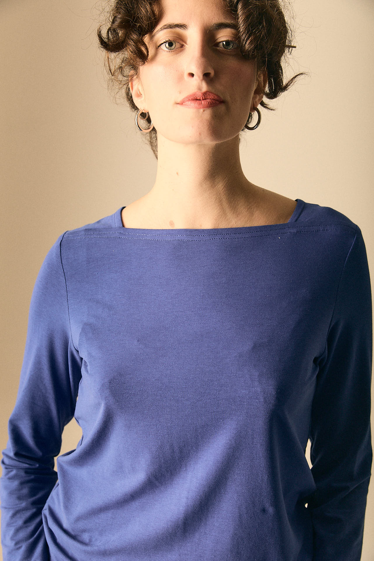 T-shirt Sonia in Jersey di cotone blu elettrico