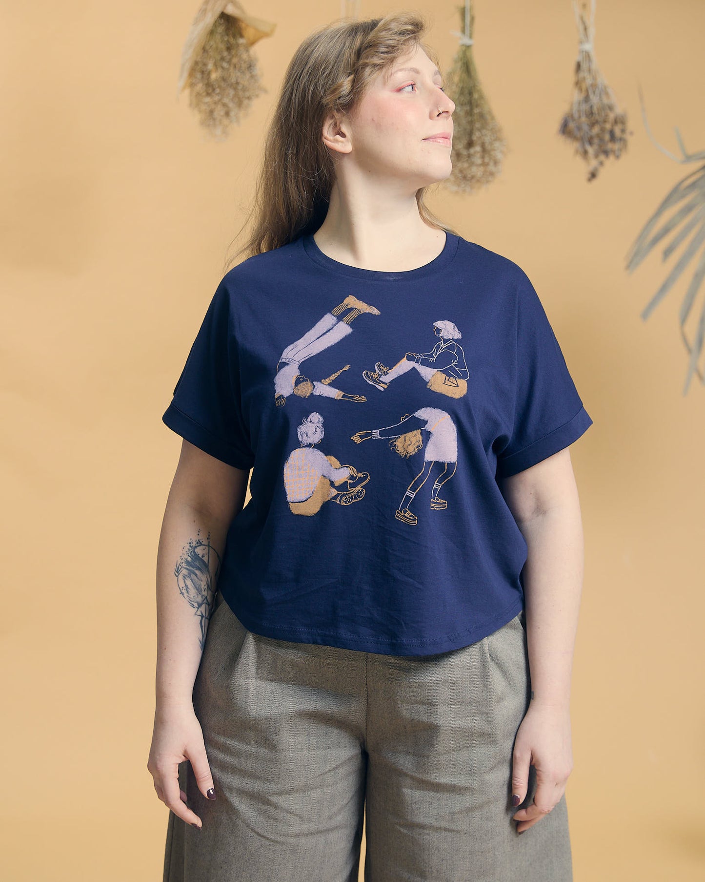T-shirt Gioia blu con stampa serigrafica