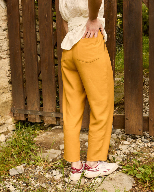 Pantalone Chino in misto cotone giallo miele