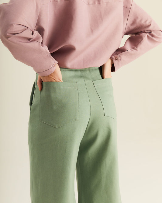 Pantalone Libellula cropped verde salvia