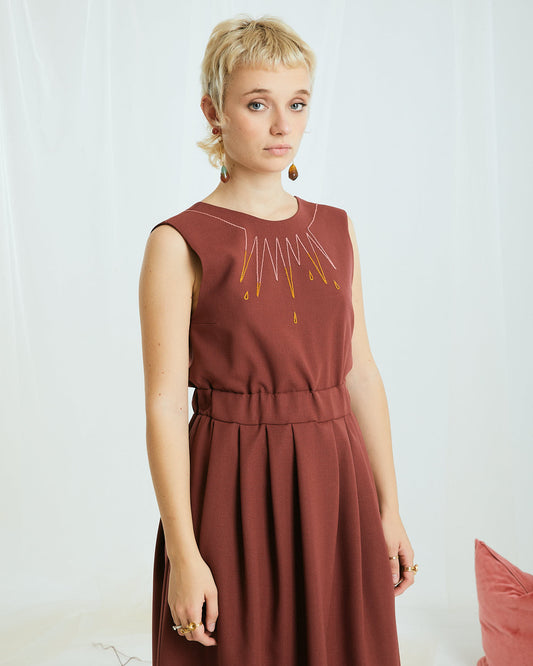 vestito elegante brandy ricamato 