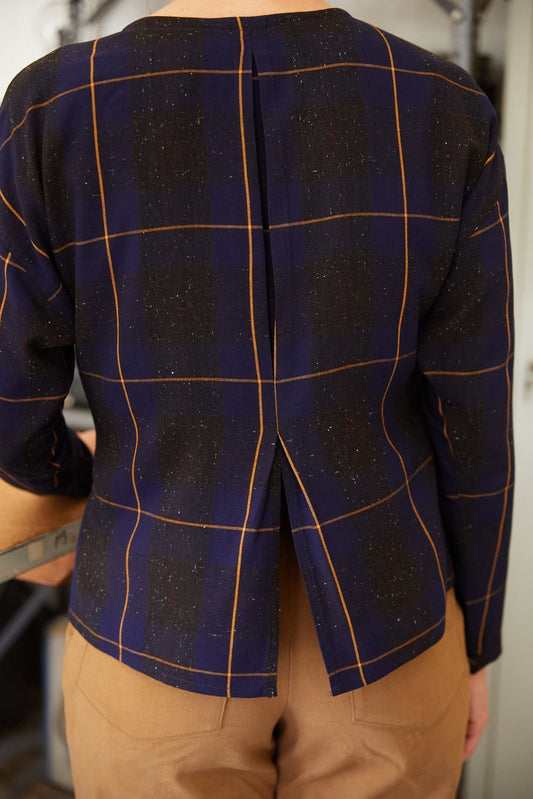 Camicia Fusion in misto lino tartan