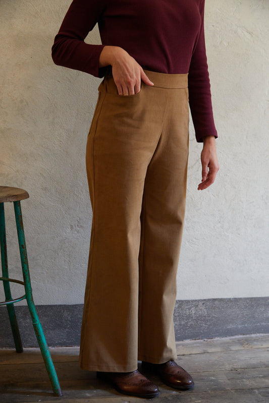 Pantalone Ninfa in cotone cammello